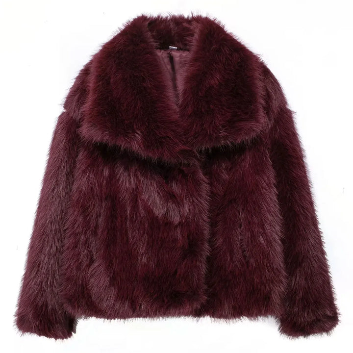Eugenia - Women Elegant Faux Fur Coat Warm Fluffy