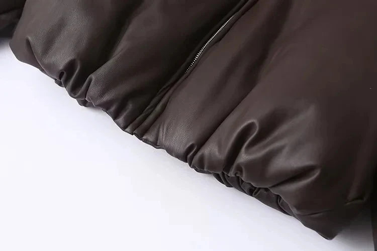Azariah - Oversized Vegan Leather Jacket with Warm Lining