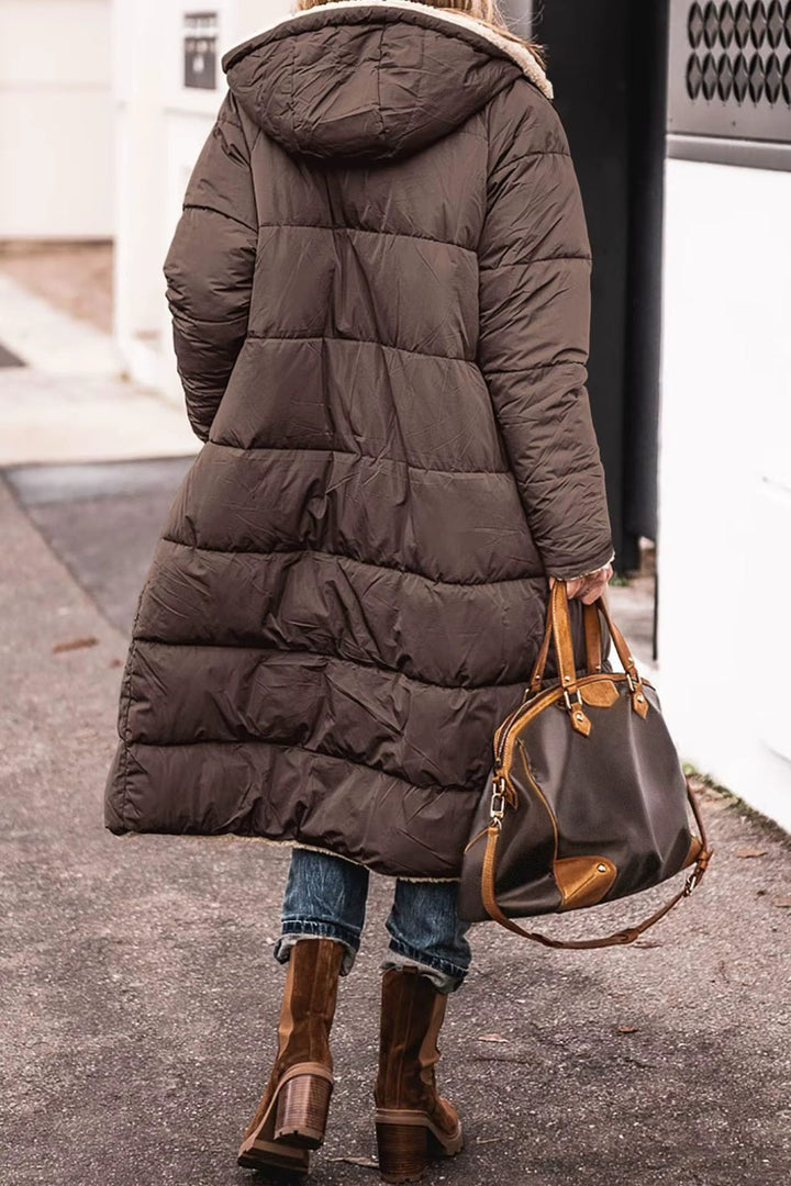 Percival - Longline Sherpa-Lined Puffer Coat