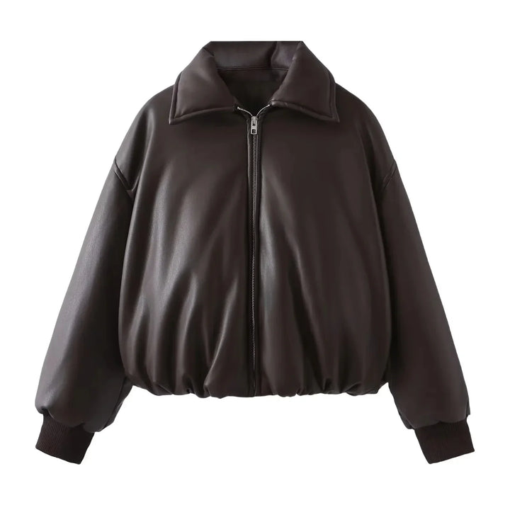 Azariah - Oversized Vegan Leather Jacket with Warm Lining