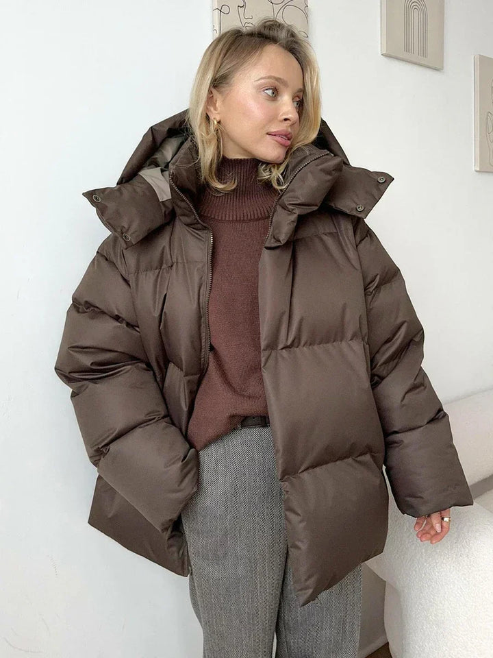 Flavia - Ladies' padded parka with hood and elegant look