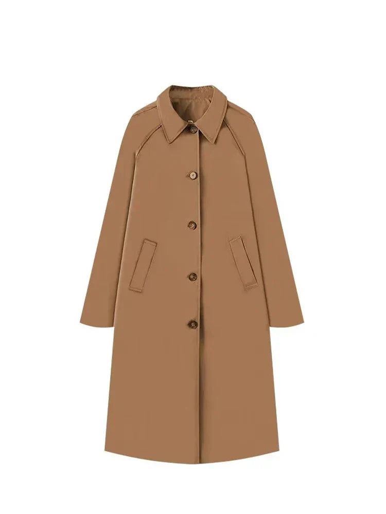 Avelisse -  Timeless Spring Coat with Subtle Checked Lining