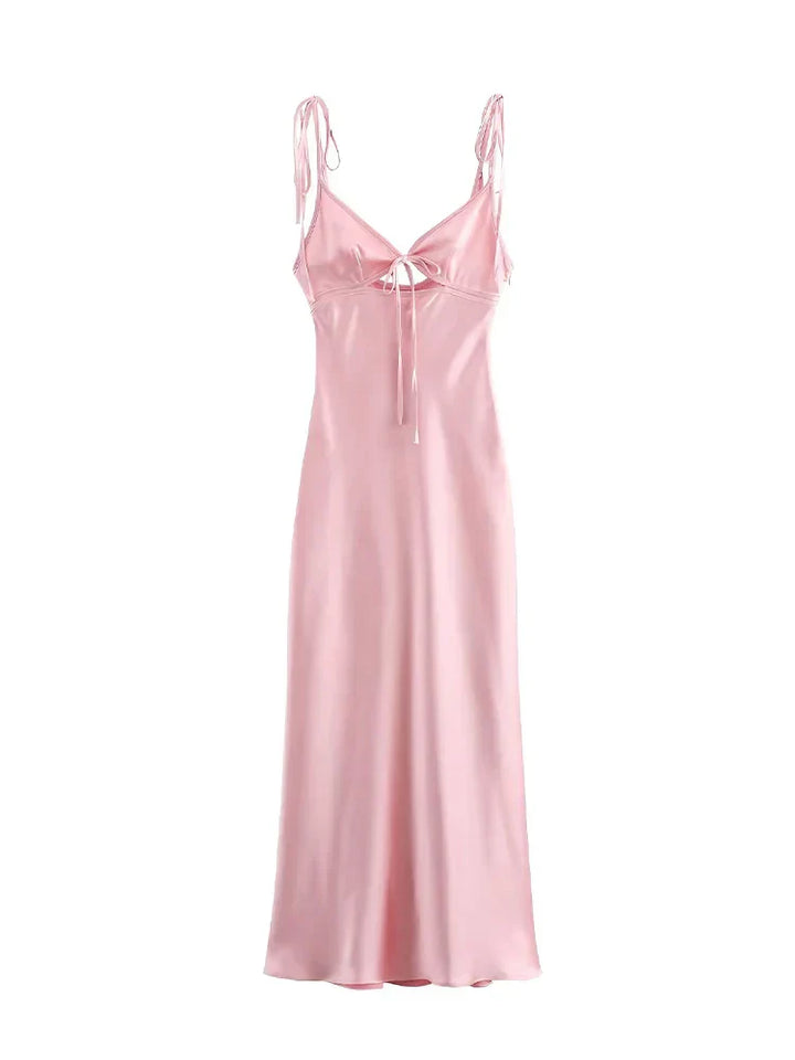 Marigold - Sleeveless Satin Maxi Dress