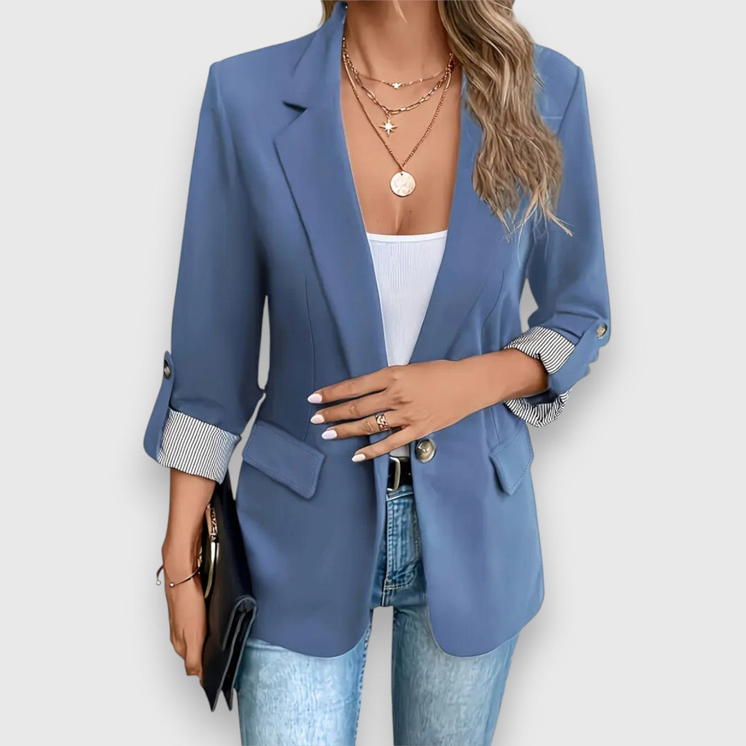 Ione - Women's Blazer, Fitted, Single Breasted, Classic Lapel, Versatile Design