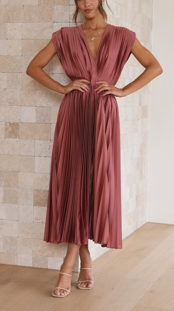 Odessa - Deep V-Neck Maxi Dress