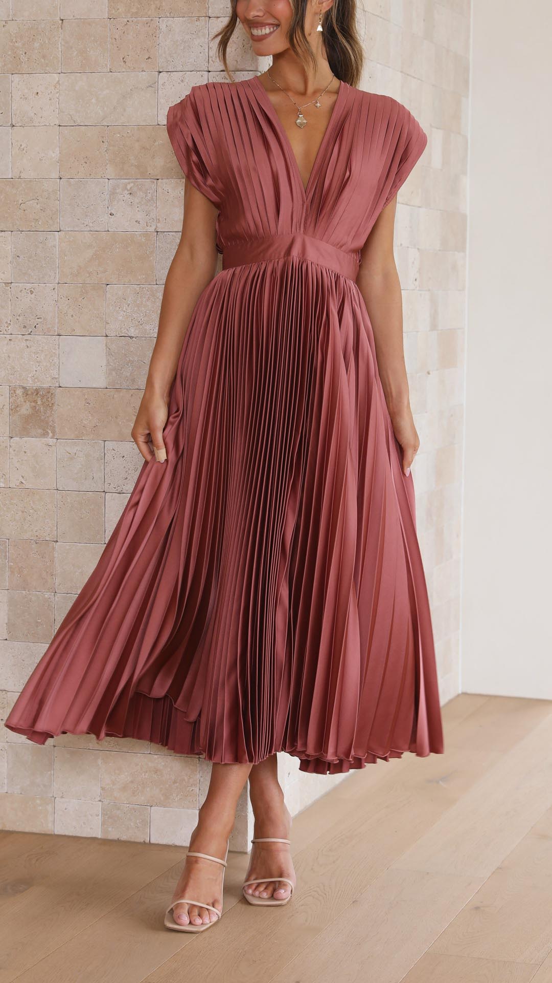 Odessa - Deep V-Neck Maxi Dress