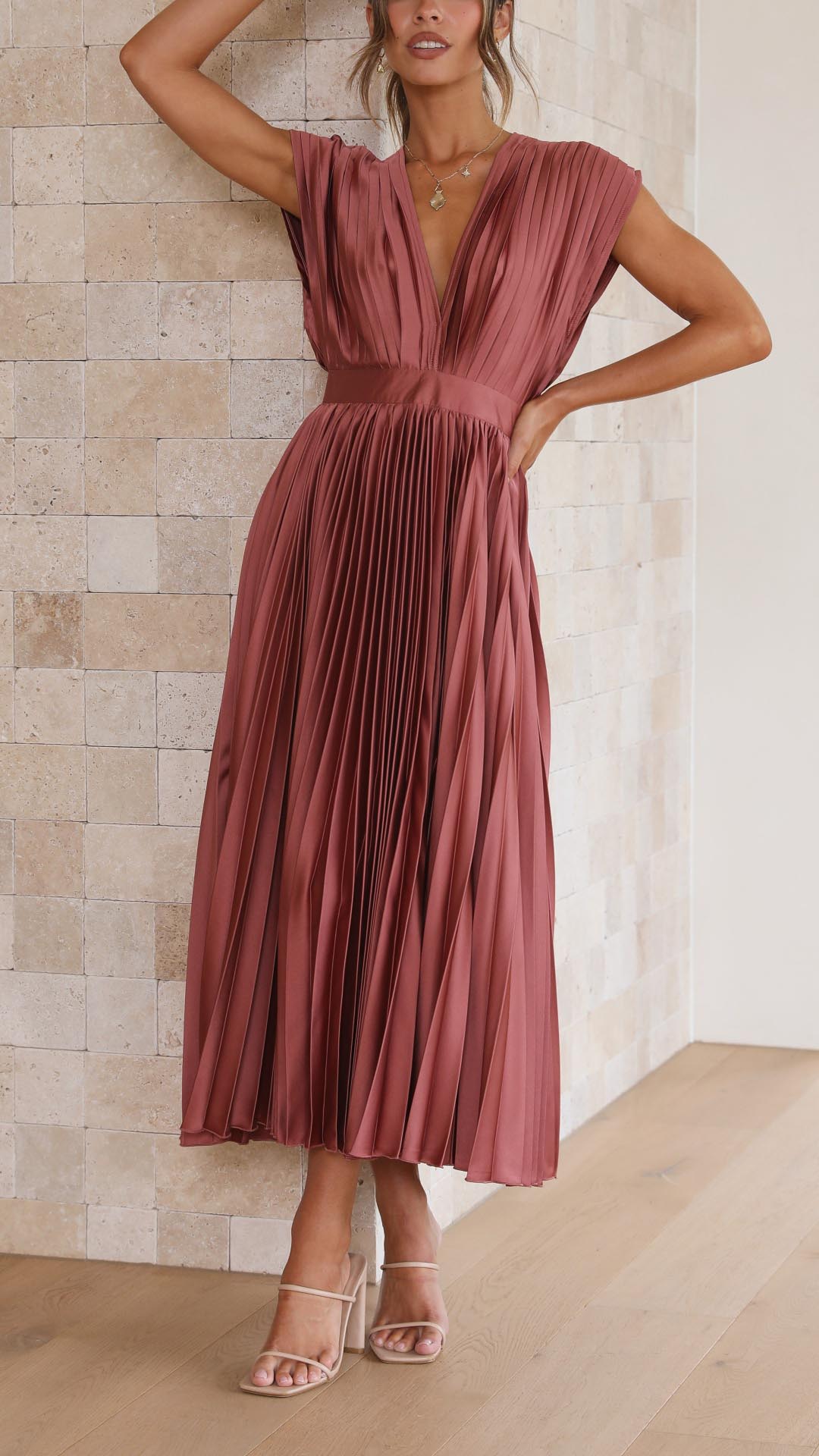 Odessa - Deep V-Neck Maxi Dress
