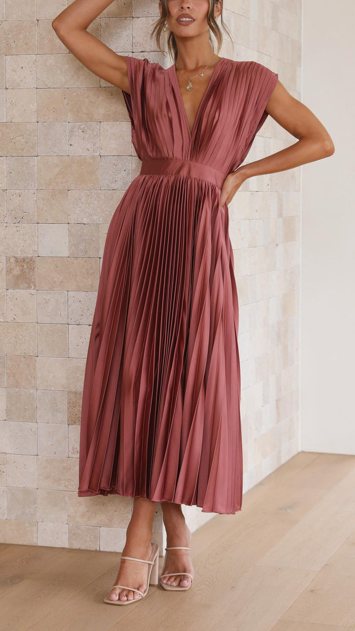 Odessa - Deep V-Neck Maxi Dress