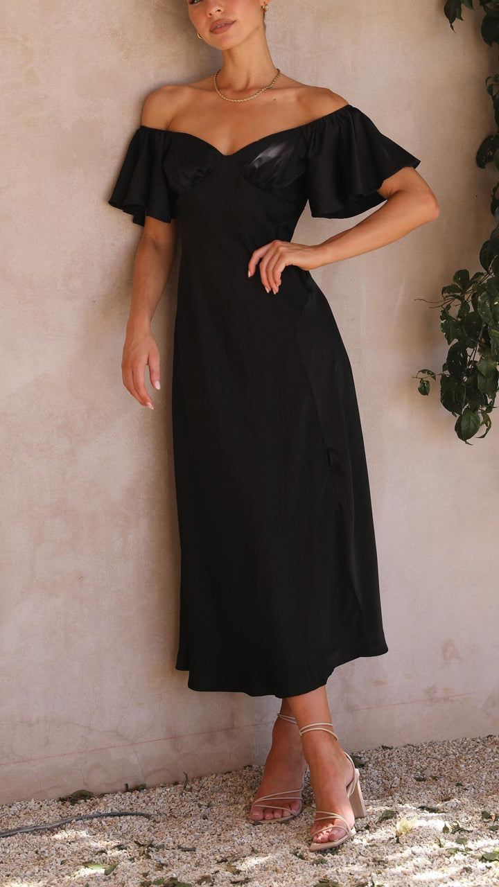 Maelyn - Butterfly Sleeve Off-Shoulder Maxi Dress