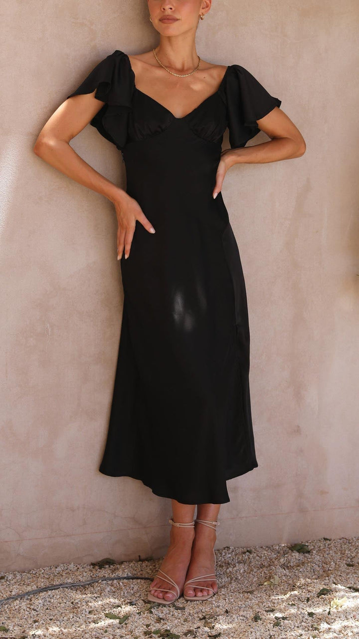 Maelyn - Butterfly Sleeve Off-Shoulder Maxi Dress