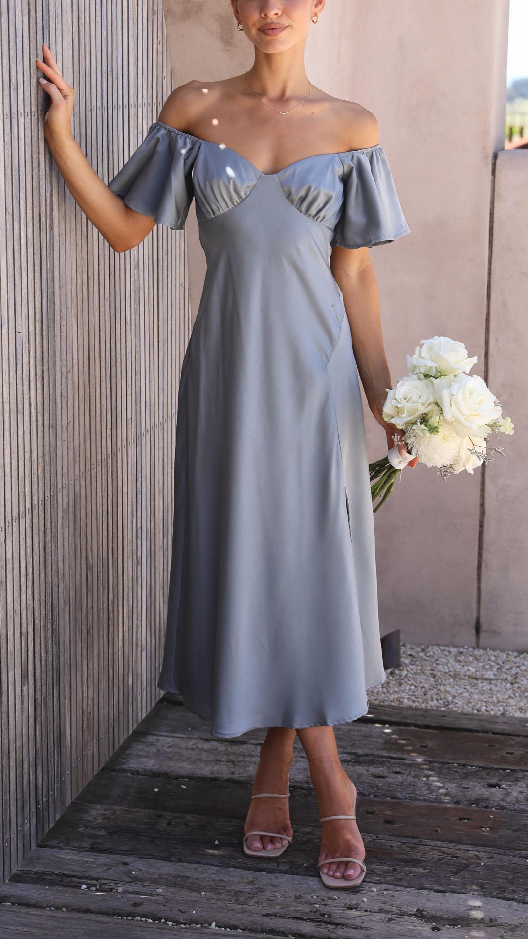 Maelyn - Butterfly Sleeve Off-Shoulder Maxi Dress