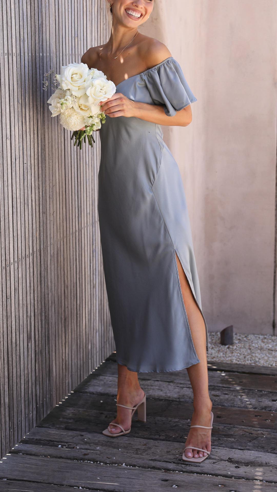 Maelyn - Butterfly Sleeve Off-Shoulder Maxi Dress
