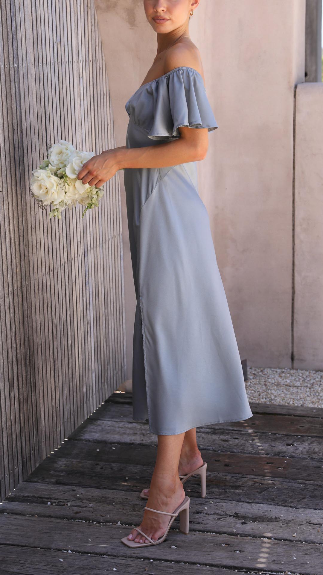 Maelyn - Butterfly Sleeve Off-Shoulder Maxi Dress
