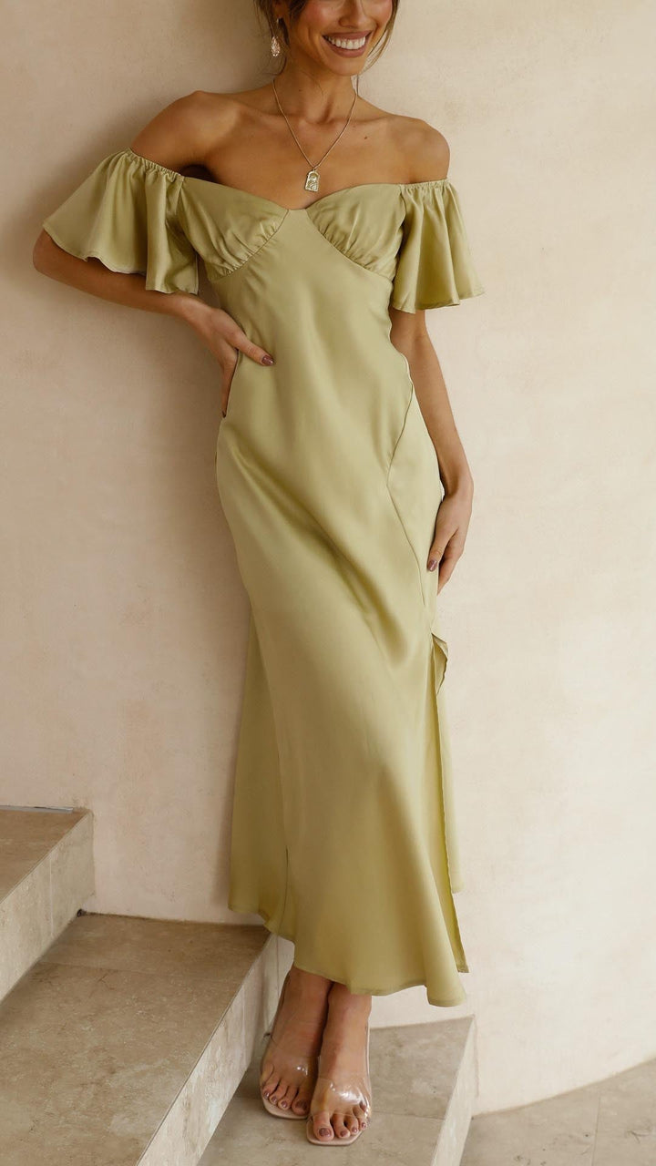 Maelyn - Butterfly Sleeve Off-Shoulder Maxi Dress