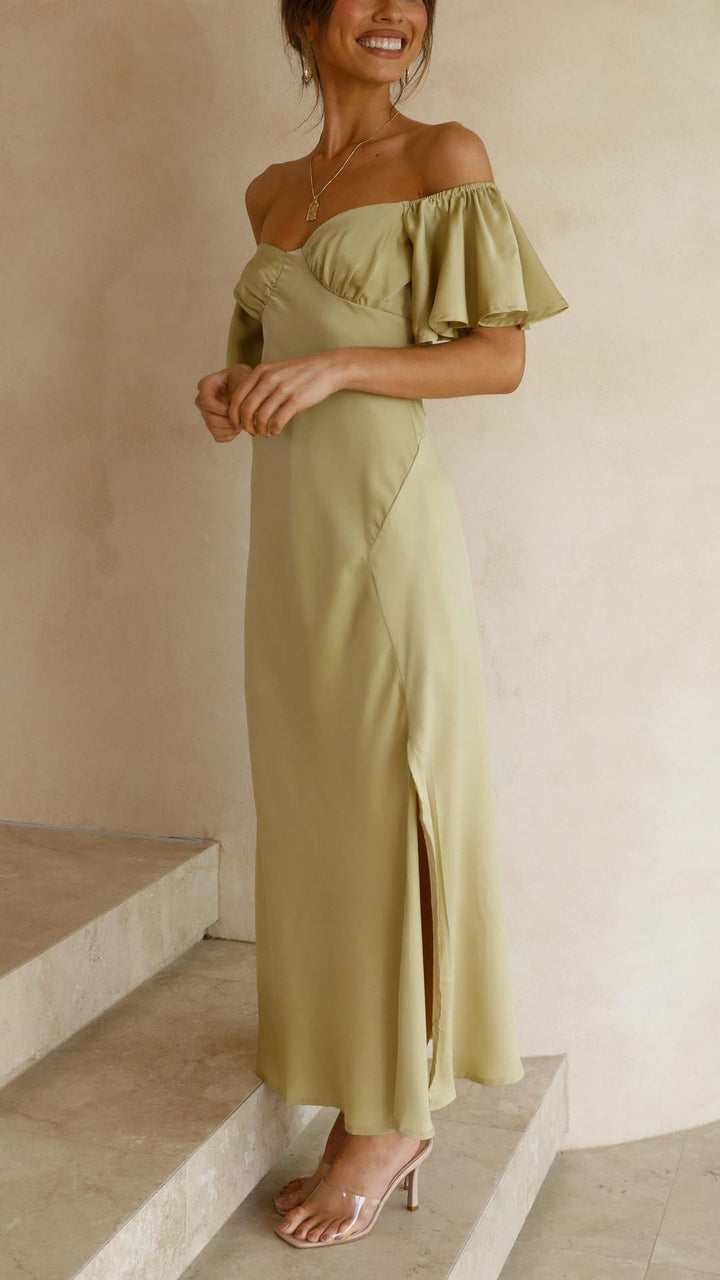 Maelyn - Butterfly Sleeve Off-Shoulder Maxi Dress