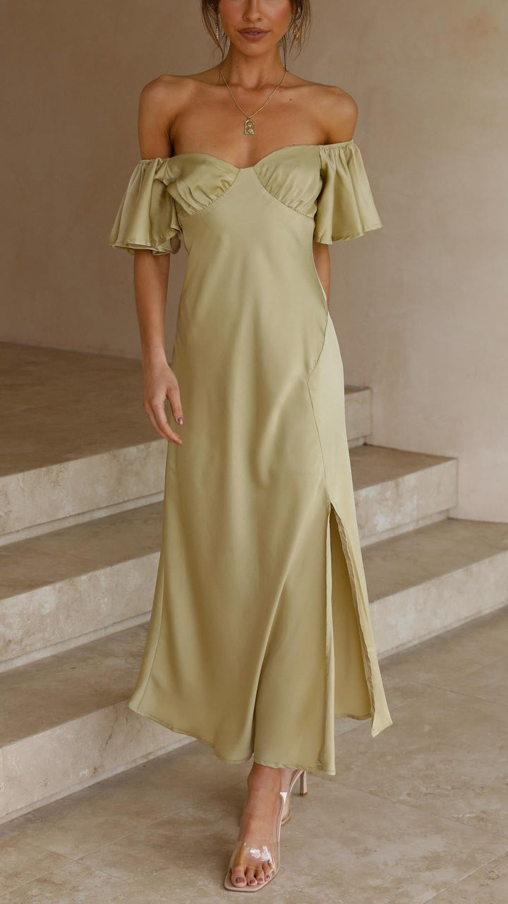 Maelyn - Butterfly Sleeve Off-Shoulder Maxi Dress