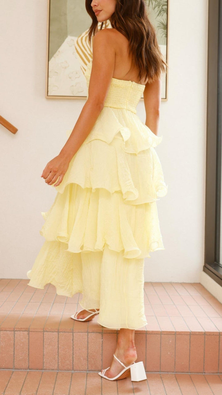 Ivory -Tiered Ruffle Maxi Dress