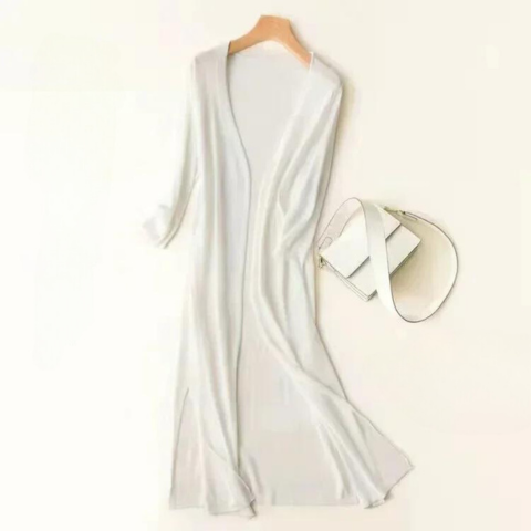 Carys - Women's Long Cardigan  Lightweight  Timeless Elegance  Breathable and Comfortable