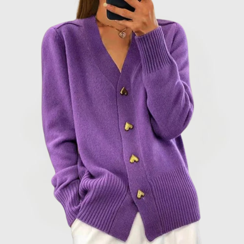 Juliana - Heart Button Cardigan