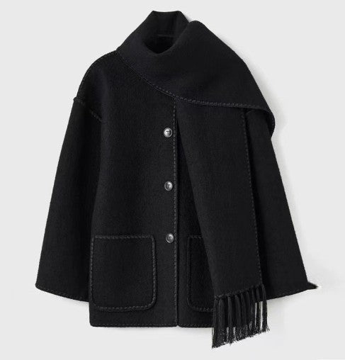Fiorenza - Women's coat with integrated scarf and elegant fit