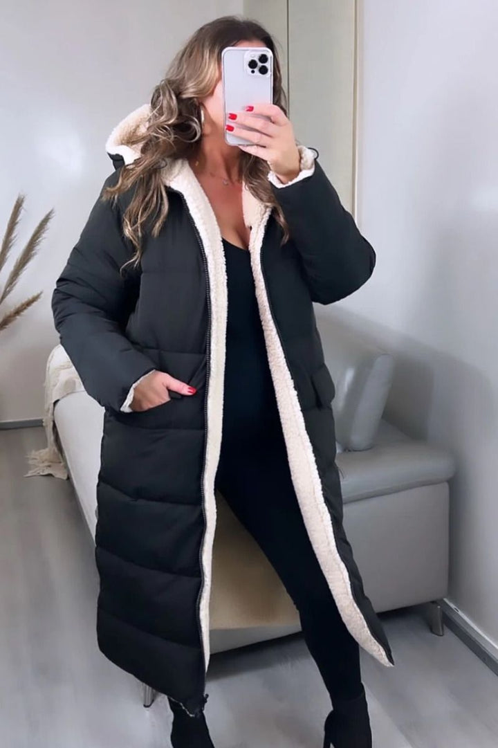 Percival - Longline Sherpa-Lined Puffer Coat