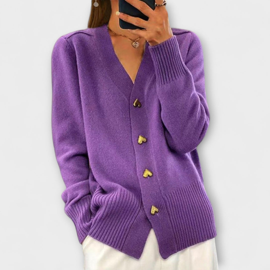 Lilith – Women's V-neck sweater in vintage look