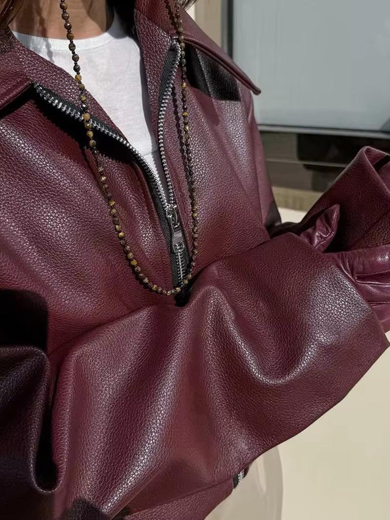 Denora - Women's Leather Jacket with Zipper and Slim Fit  Luxurious, Timeless and Tough in One