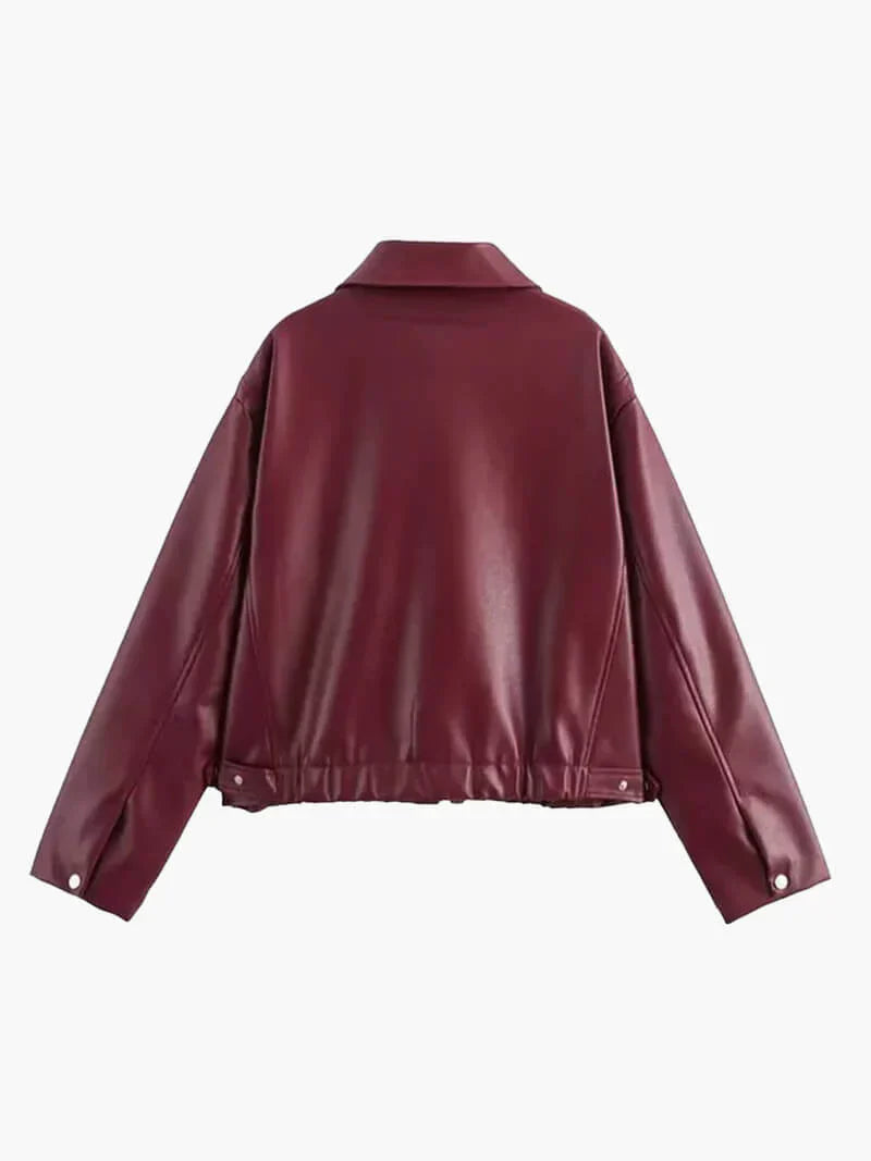 Denora - Women's Leather Jacket with Zipper and Slim Fit  Luxurious, Timeless and Tough in One