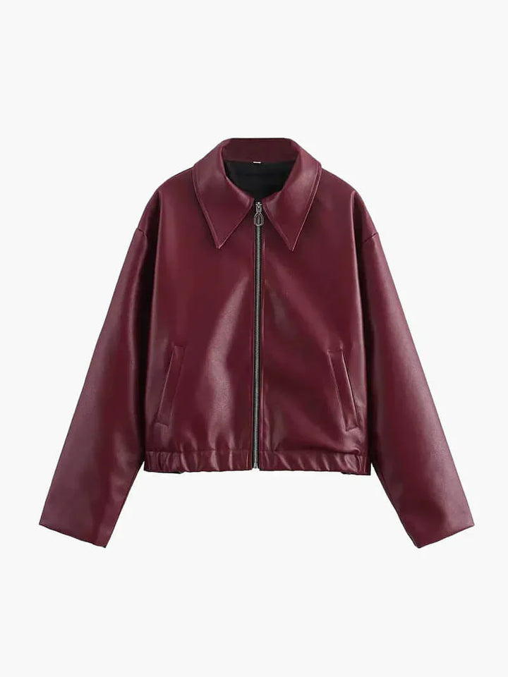 Denora - Women's Leather Jacket with Zipper and Slim Fit  Luxurious, Timeless and Tough in One