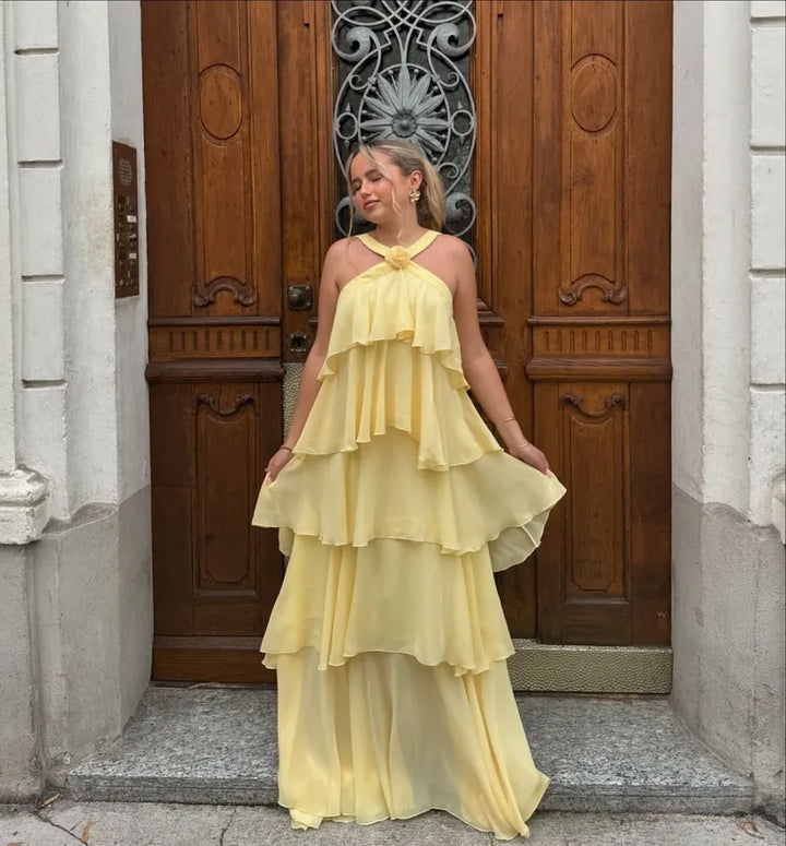 Onora - Ruffle Backless Maxi Dress