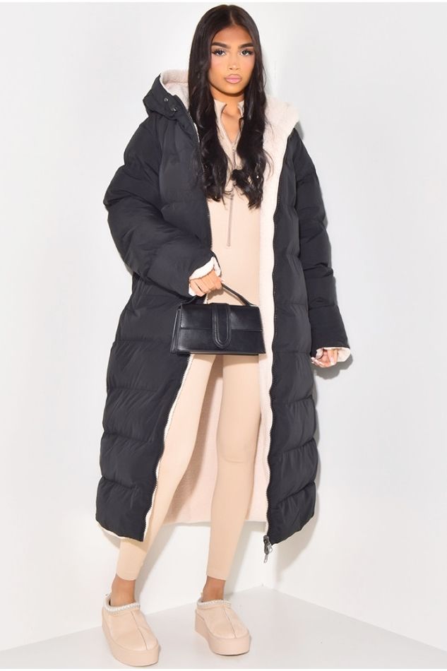 Percival - Longline Sherpa-Lined Puffer Coat