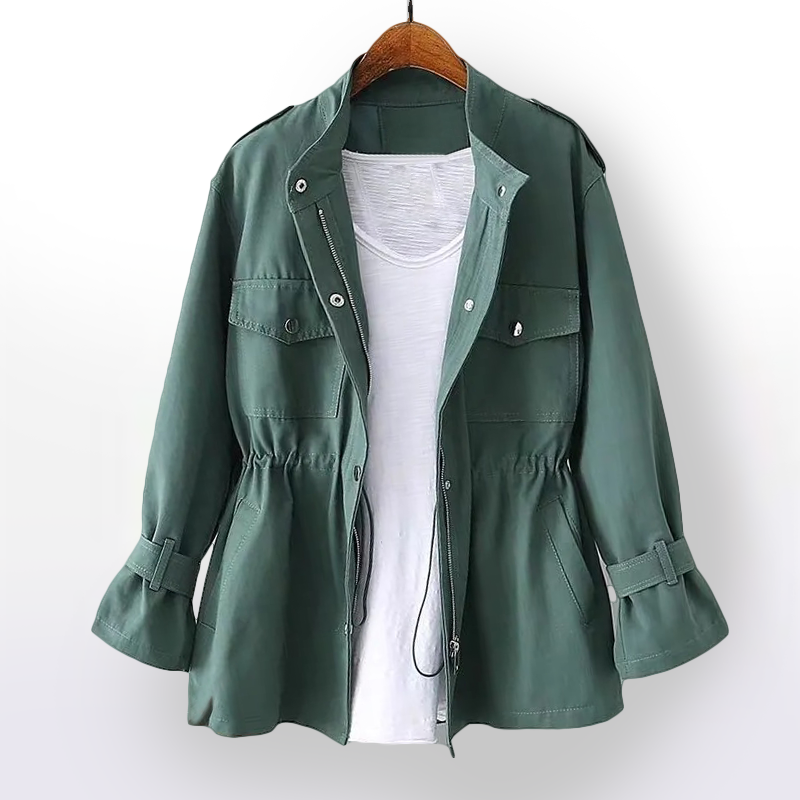 Cerelia - Women's Trench Coat  Stylish Casual Look with Luxurious Cotton Blend and Refined Details