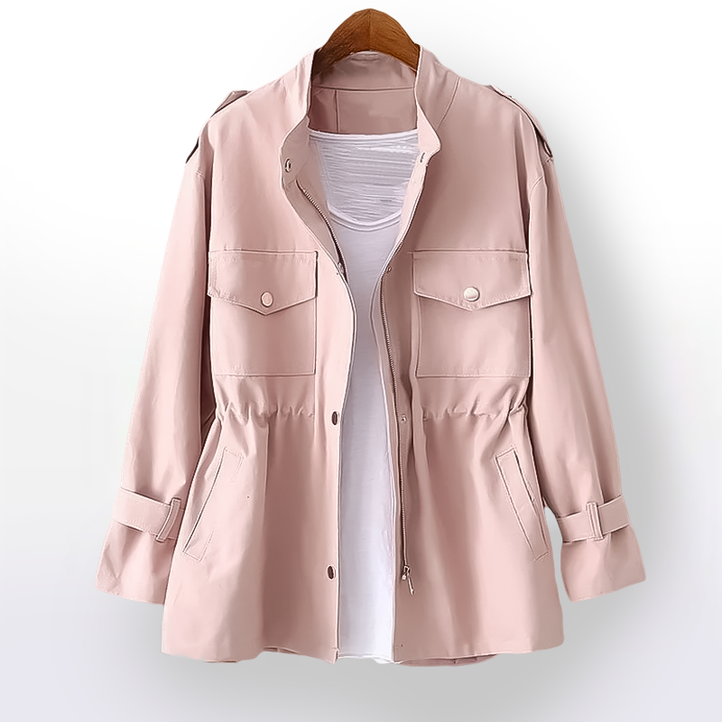 Cerelia - Women's Trench Coat  Stylish Casual Look with Luxurious Cotton Blend and Refined Details