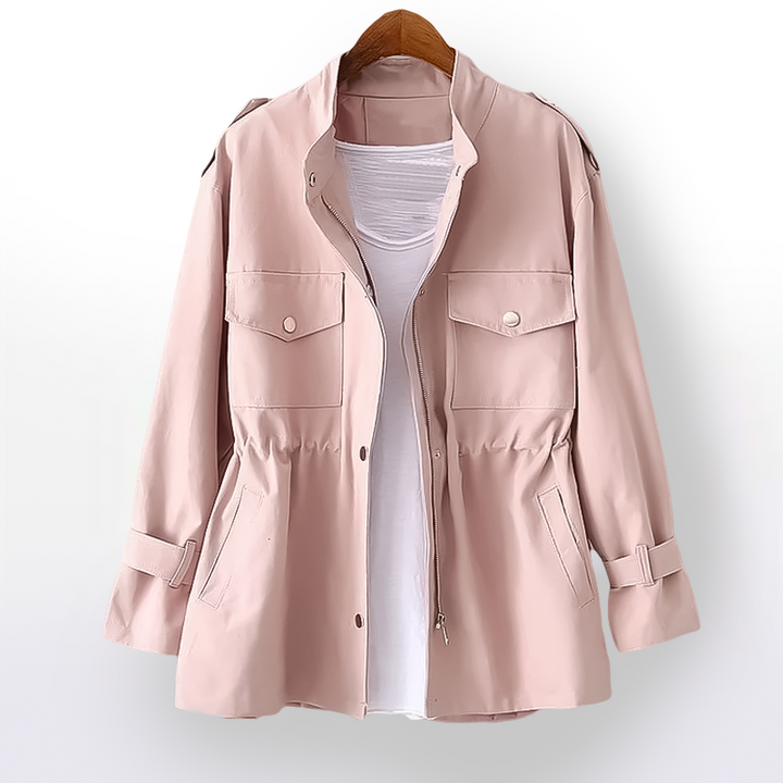 Cerelia - Women's Trench Coat  Stylish Casual Look with Luxurious Cotton Blend and Refined Details