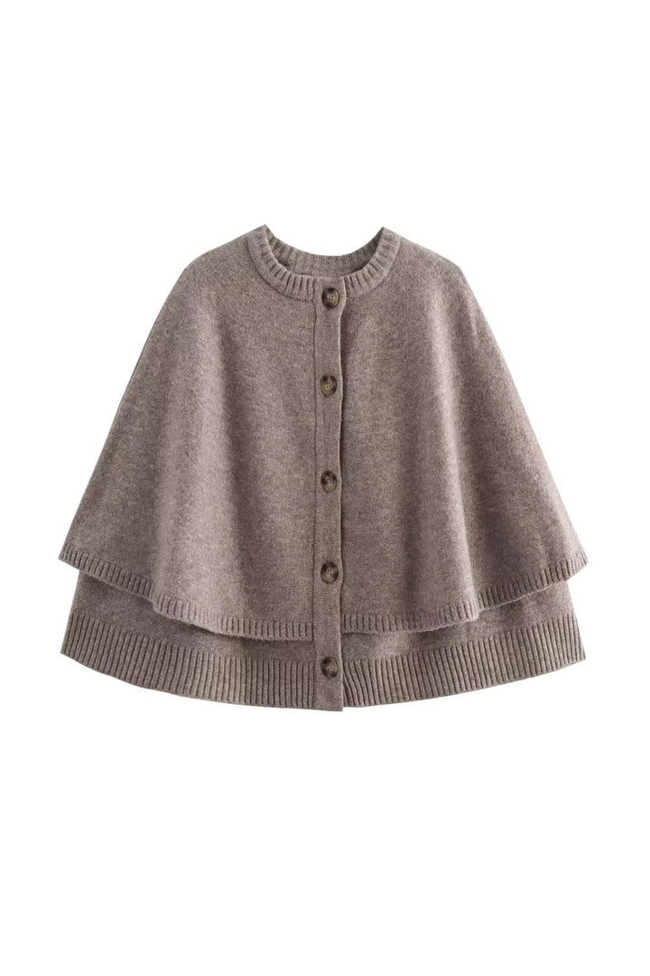 Dextra - Women's round neck cape vest with casual style