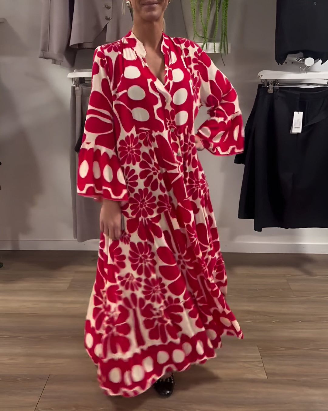 Brynira - Elegant Printed Maxi Dress