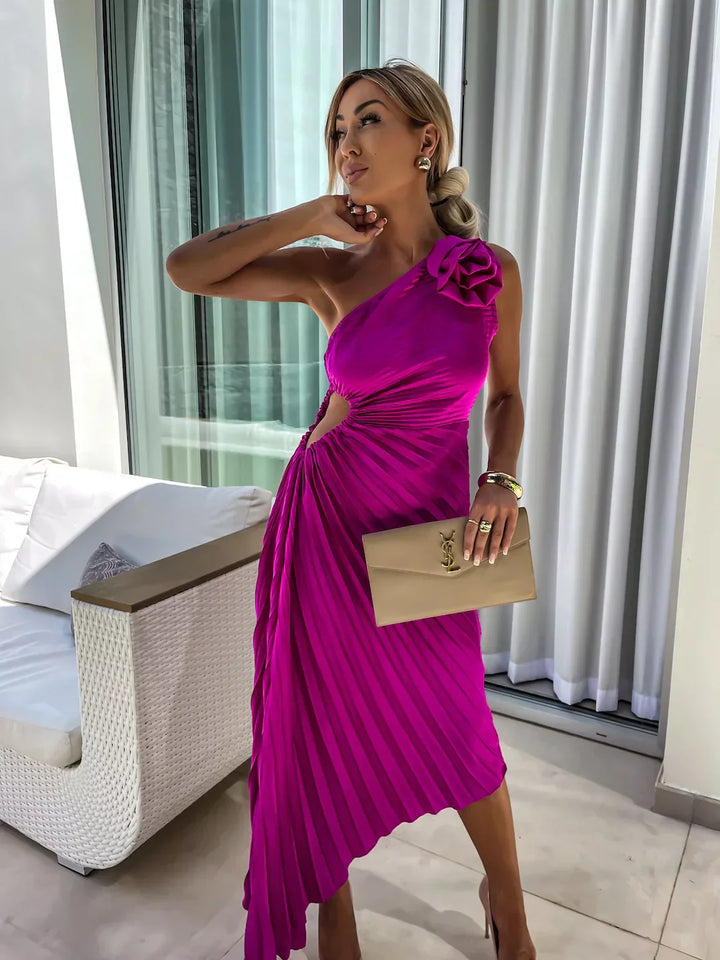 Emmeline - Romantic Flower One Shoulder Dress