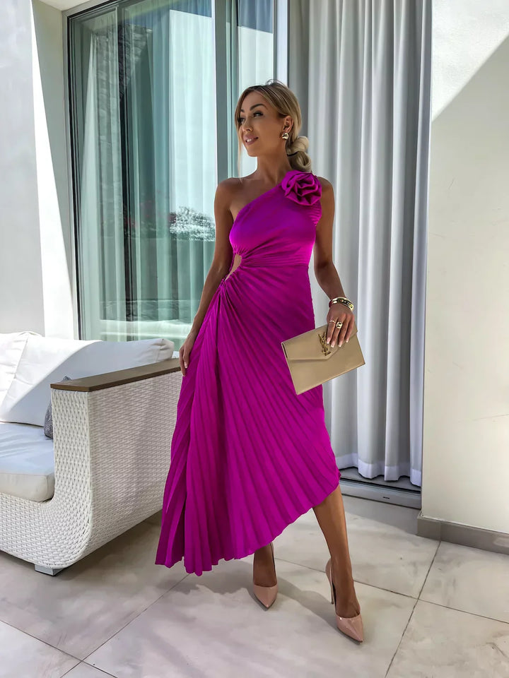 Emmeline - Romantic Flower One Shoulder Dress