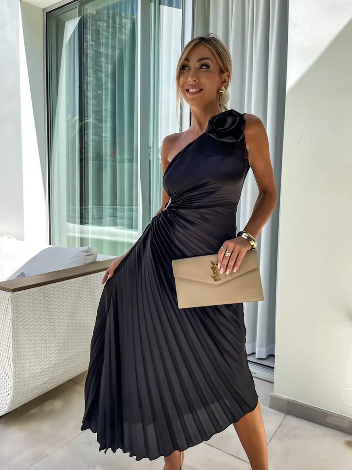 Emmeline - Romantic Flower One Shoulder Dress