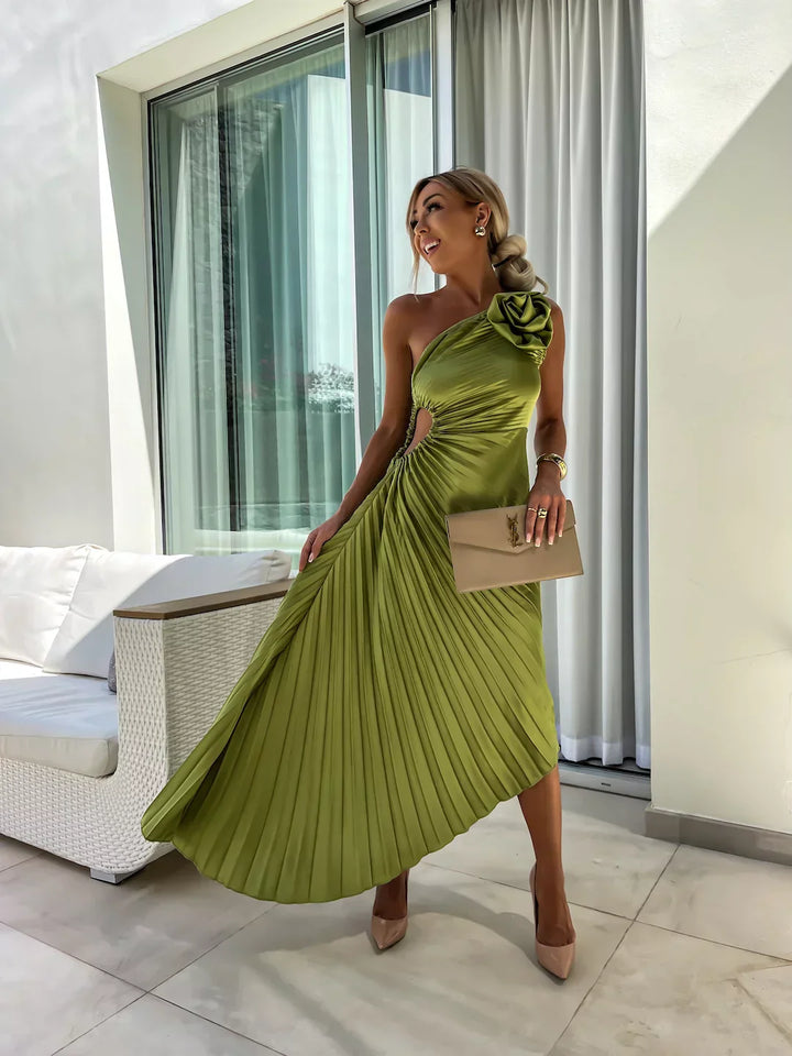 Emmeline - Romantic Flower One Shoulder Dress