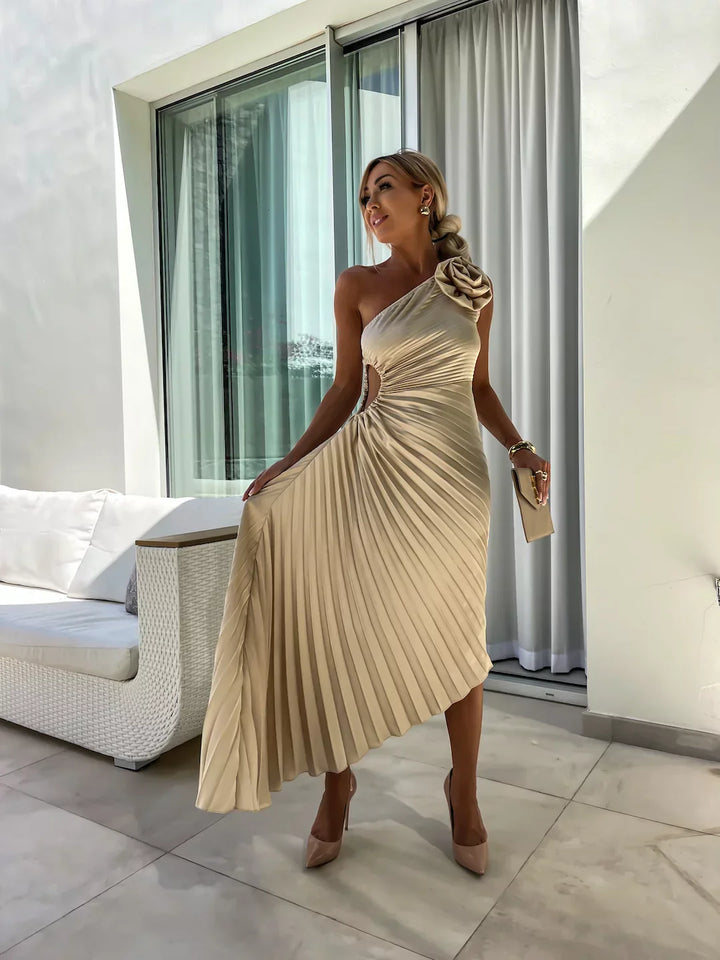 Emmeline - Romantic Flower One Shoulder Dress