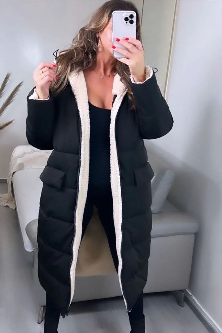 Percival - Longline Sherpa-Lined Puffer Coat