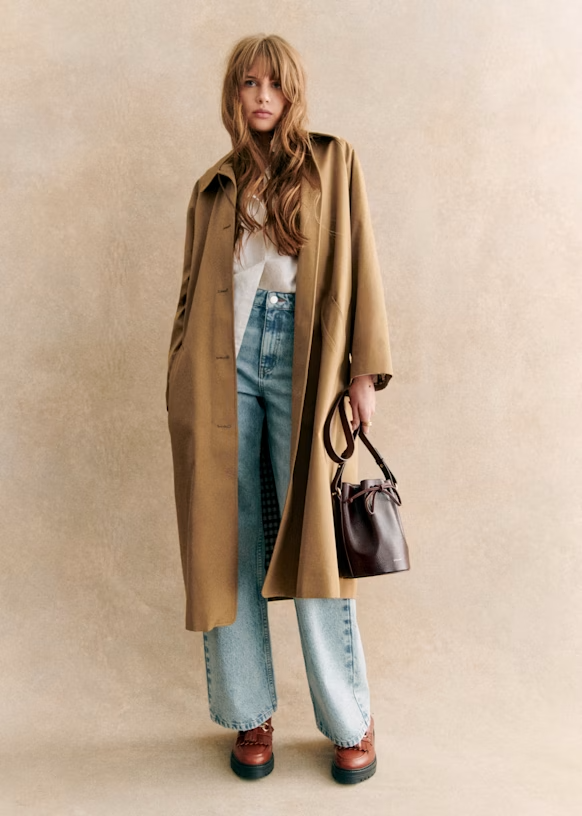 Avelisse -  Timeless Spring Coat with Subtle Checked Lining