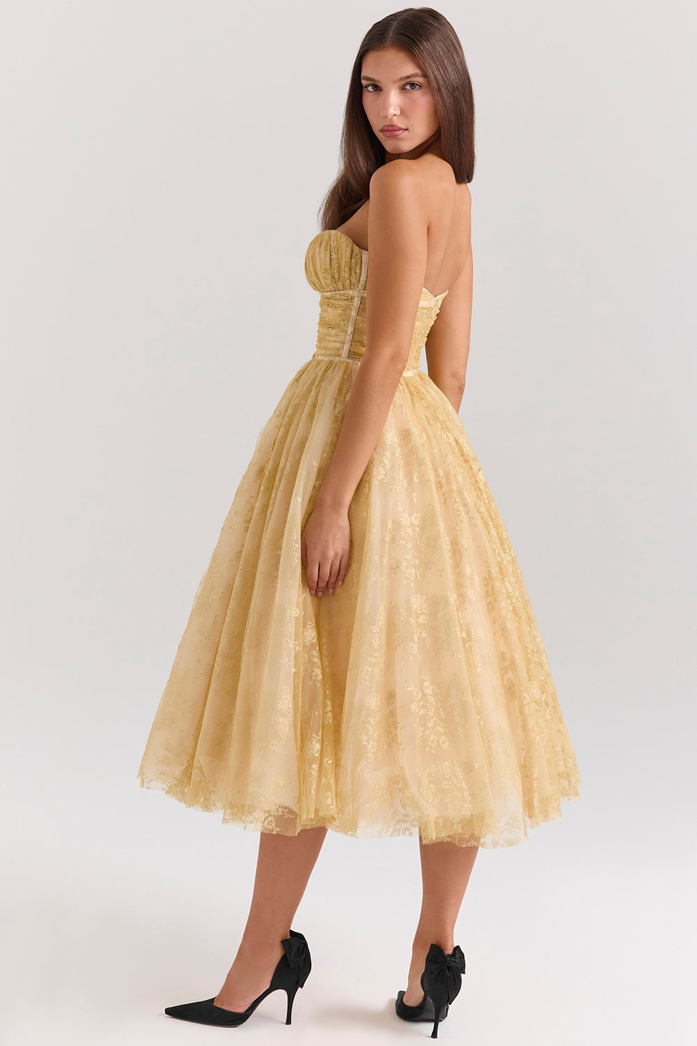 Galia - Golden Corset Dress