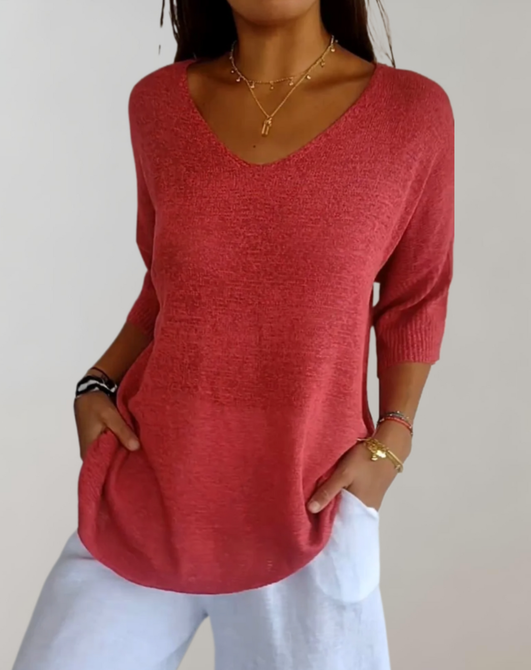Finnegan - Knitted Top with V Neck