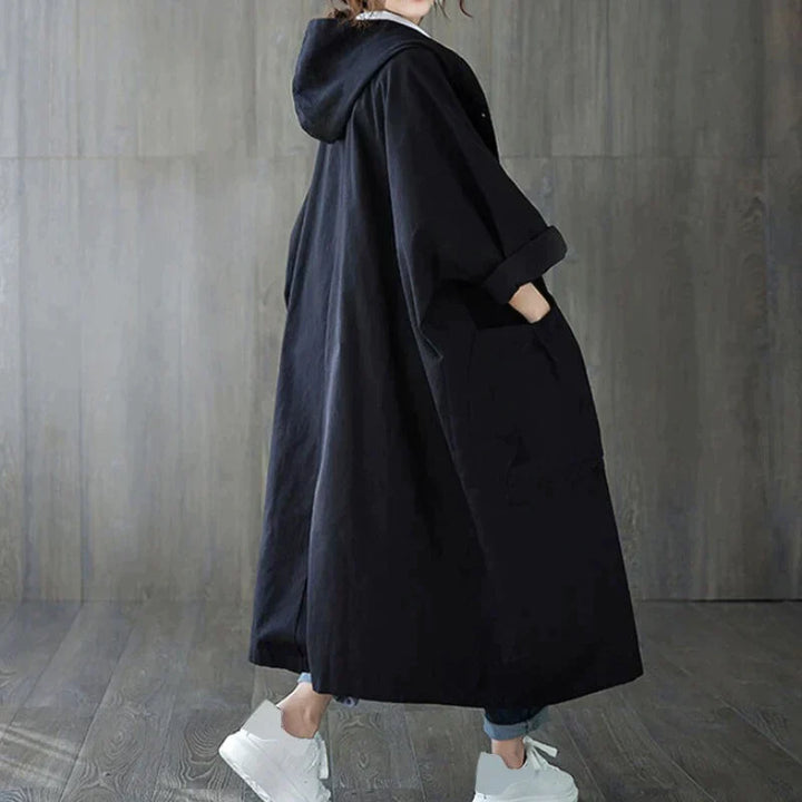 Liora - Women's Trench Coat Oversized Style with Functional Pocket Details